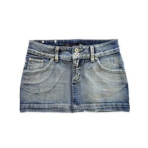 Y2k Euro Denim Mini Skirt Clockhouse - Women's Size Medium